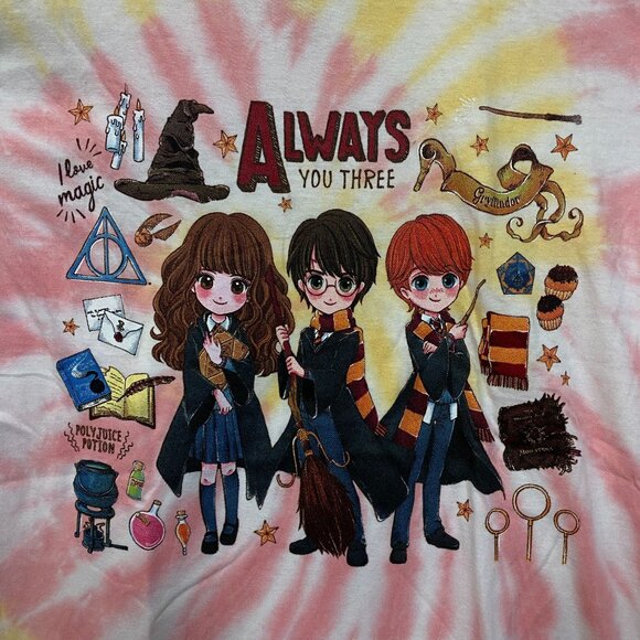 Harry Potter Chibi Hermoine, Ron, Harry tiedye T-shirt size Small - Picture 2 of 4